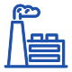 blue pulp and paper manufacturing plant icon