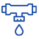 blue water pipe and droplet icon